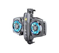 Agwuoetr Portable Mobile Phone Cooler Semiconductor Dual Cooling Fan Radiator Phone Holder Game Heat Sink Fun Cooler(Black)
