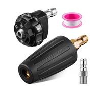 Agwuoetr Pressure Washer Nozzle Set, 6-in-1 Quick Changeover Pressure Washer Nozzle and Rotating Pressure Washer Tips