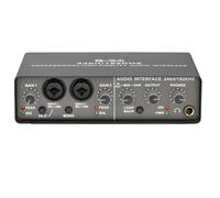 Agwuoetr Professional 24Bit 192KHz Audio Interface 2 Input Sound Card for Electric Guitar Loopback External Studio PC Recording Easy to Use