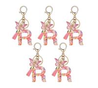 Agwuoetr R Type Letter Pendant Pink Cute Initial Keychain Butterfly Keychain Easy Install
