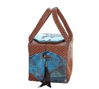 Agwuoetr Rattan Fabric Teapot Storage Bag Ceramic Tea Pot Tea Cozies Cloth Gift Box Empty Bag with Tassels Chinese Style StorageD