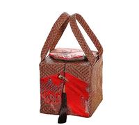 Agwuoetr Rattan Fabric Teapot Storage Bag Ceramic Tea Pot Tea Cozies Cloth Gift Box Empty Bag with Tassels Chinese Style StorageA