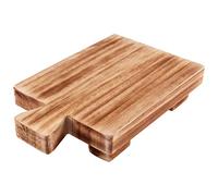 Agwuoetr Rectangle Wood Pedestal with Handle, Small, for Bathroom Wooden Soap Tray Base