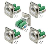 Agwuoetr RJ45/8P8C Panel Mount Connector D-Type RJ45 Female Solderless Terminal Network Module