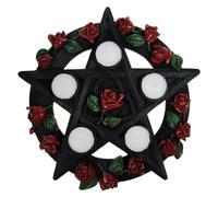 Agwuoetr Rose Plate Retro Candlestick Ornaments, Five-Pointed Star Candlesticks, Tarot Ornaments, Resin Crafts