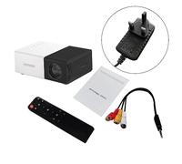 Agwuoetr School Season Multi-Functional Classroom Mini Projector LED Mini Wireless 1080P HD Projector Easy Carrying With UK Plug,Black-White