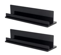 Agwuoetr Scratch Proof Design Vinyl Record Display Stand in Black Acrylic, LP Record Decor Holder for Album Storage, 2 Pack