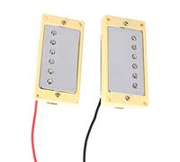 Agwuoetr Set Of Double Coil Humbucker Pickup Electric Guitar Neck&Bridge Pickup Chrome With Yellow Frame Fit Lp Guitar