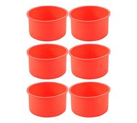 Agwuoetr Silicone Mini Cake Molds 4 Inch Round Baking Pan Non-Stick Silicone Baking Mold Bakeware Pan Reusable Red, Set of 6