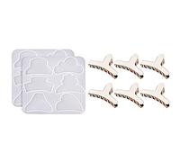 Agwuoetr Silicone Resin Mould, 2 Pieces Small Hair Clip Epoxy Mould with 6 Pieces Metal Hair Clips, DIY Jewelry,Ladies,Thin Hair