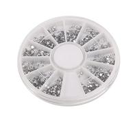 Agwuoetr Silver rhinestones carousel boxes Crystal nail manicure Nail 1.5 MM wheel