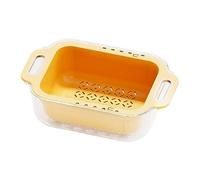 Agwuoetr Sink Strainer Double Layer Sink Strainer Wash Vegetables And Fruits,Kitchen Strainer Colanders Yellow