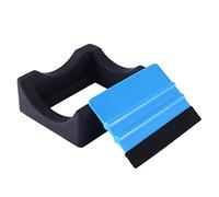 Agwuoetr Small Silicone Cup Cradle Black&Blue Tumbler Holder for Crafting Making, Tumbler Holder with Built-in Slot and Felt Edge Squeegee Decal Scraper