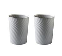 Agwuoetr Small Trash Can Wastebasket Garbage Container Basket for Bathrooms, Kitchens, Offices, Dorms Plastic (Grey) 2Piece