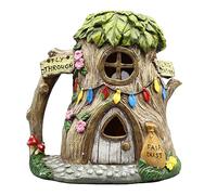 Agwuoetr Solar Garden Statue Lights House Figurine,Outdoor Memorial Garden Ornaments Gift Waterproof Decoration for Outside Patio