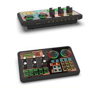 Agwuoetr Sound Effects Board Audio Interface Live Sound Board Black for PC Microphone, Audio Mixer for Karaoke, Gaming