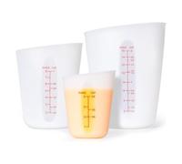 Agwuoetr Squeeze Pour Silicone Measuring Cups 3 Pcs Set Flexible Liquid Chocolate Melting Container