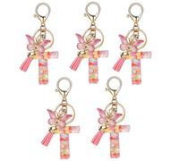 Agwuoetr T Style Letter Pendant Pink Cute Initial Keychain Butterfly Keychain Easy Install