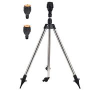 Agwuoetr Telescopic Automatic Rotating Sprinkler Tripod Sprinkler Head with One Sprinkler and Two Nozzles