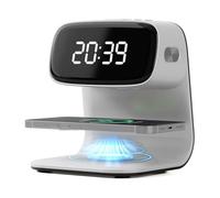 Agwuoetr Touch Smart Lamp Digital Alarm Clock with 15W Wireless Fast Charging Station for Bedside Nightlight Night Lamp 3 Colors