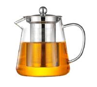 Agwuoetr Transparent Glass Teapot, Including Stainless Steel Filter Liner, to High Temperatures,Suitable for Making Tea
