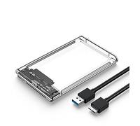 Agwuoetr Transparent White HDD Case for Hard Box 2.5 Inch HDD Enclosure SATA to USB 3.0 Type-C 3.1 External Hard Drive Case