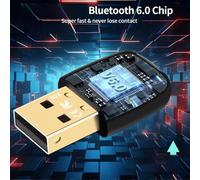 Agwuoetr USB Bluetooth 6.0 Adapter USB Dongle AAC Decoder Wireless Music Audio Receiver Transmitter for PC Mouse Keyboard