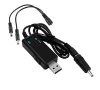 Agwuoetr USB Boost Converter USB Step-Up Converter Cable DC 5V To 9V 12V 3.5X1.35Mm Connecter for Power Converter,1 Support 2
