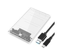Agwuoetr USB3.0/Type-C HDD Enclosure of 2.5 Inch Hard Disk Case SSD SATA3 to USB 3.0 Transparent HDD Box USB C HDD Case 5Gbps