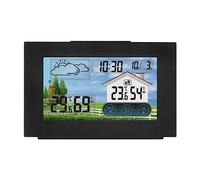 Agwuoetr Weather Forecast Clock Black with Temperature Humidity Sensor for Indoor Outdoor