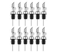 Agwuoetr Weighted Stainless Steel Pourers Olive Oil Dispenser Spout Liquor Bottles Pourers Auto Flip Oil Dispenser (Silver,12Pcs)