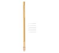 Agwuoetr Wig Crochet 5Pcs Ventilating Needles +1 Brass Holder for Lace Wig Needle Hairpiece Knotting Hook Sets Beaded Hook