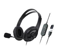 Agwuoetr Wired USB Headset Computer Teaching Telephone Headset with Microphone Type-C Suitable for Zoom Skype Office Call Center 1Set