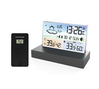Agwuoetr Wireless Digital Screen Meteorological Clock with Temperature Humidity Sensor Fit for Indoor Outdoor