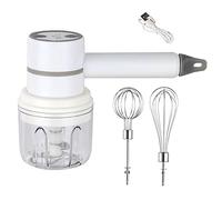 Agwuoetr Wireless Food Mixer 3 Speed Handheld Electric Egg Beater Garlic Baking Mixer Multifunctional Food Processor White