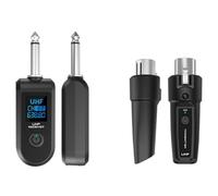 Agwuoetr Wireless XLR Transmitter and Receiver Set, Rechargeable Audio Signal Adapter for Mixers, Mics, Electric Guitars