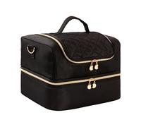 AGX Bravo Nail Polish Organizer Travel Gel Nail Polish Storage Carrying Case Holds 60 Bottles, Black, Double Zipper Bag