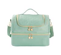 AGX Bravo Nail Polish Organizer Travel Gel Nail Polish Storage Carrying Case Holds 60 Bottles, Green, Double Zipper Bag