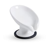 Agyiuns Soap Dish, Soap Holder Self Draining Leaf Shape Soap Dishes,White Ceramic Draining Soap Tray for Shower, Bathroom Sink, Kitchen (Small Size-White, 1)