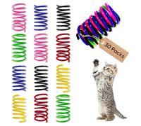 AGYM 6Colors Plastic Spring Cat Toys, 30 Pack Spiral Springs for Indoor Cats to Swat, Bite, Hunt, Interactive Toys for Cats and Kittens