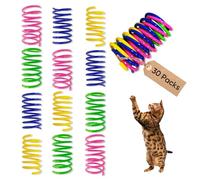 AGYM Cat Toys for Indoor Cats, 30 Pack Interactive Cat Spring Toys, Durable Colorful Plastic Spiral Springs for Kitten Hunt, Swat and Bite, Bulk Cat Toys