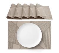 AGYO Set of 6 American Placemats 30 x 45 cm PVC - Durable and Washable - Modern Design - Ideal for Table, Kitchen, Breakfast or Dinner