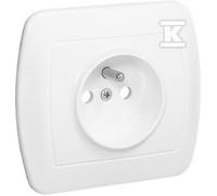AGZ1E/11 Akord White Single Grounded Socket