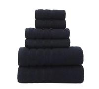 AGZEKAIGV 6-piece set of black towels, available in three different sizes. Soft and delicate, non fading, is a must-have for new homes