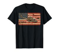 AH-1 Cobra Helicopter Patriotic Vintage Worn American Flag Value Graphic T-Shirt