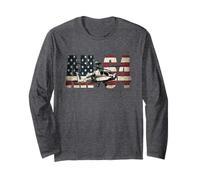 AH-64 AH64 Apache Helicopter US American Flag Tshirt Long Sleeve T-Shirt