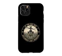 AH-64 Apache Helicopter Diplomacy Military Aviation Joke Case for iPhone 11 Pro