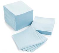 AH AMERICAN HOMESTEAD Paper Cocktail Napkins - Linen-Like Disposable Beverage Bar Napkins 4.75" x 4.75" - Bulk Square Napkins - Ideal for Party or Wedding (Baby Blue -100 Count)