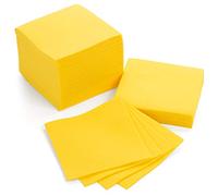 AH AMERICAN HOMESTEAD Paper Cocktail Napkins - Linen-Like Disposable Beverage Bar Napkins 4.75" x 4.75" - Bulk Square Napkins - Ideal for Party or Wedding (Yellow -100 Count)