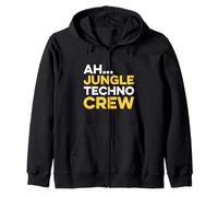 Ah Jungle Techno Crew, Old Skool Raver Raving Oldskool Rave Zip Hoodie